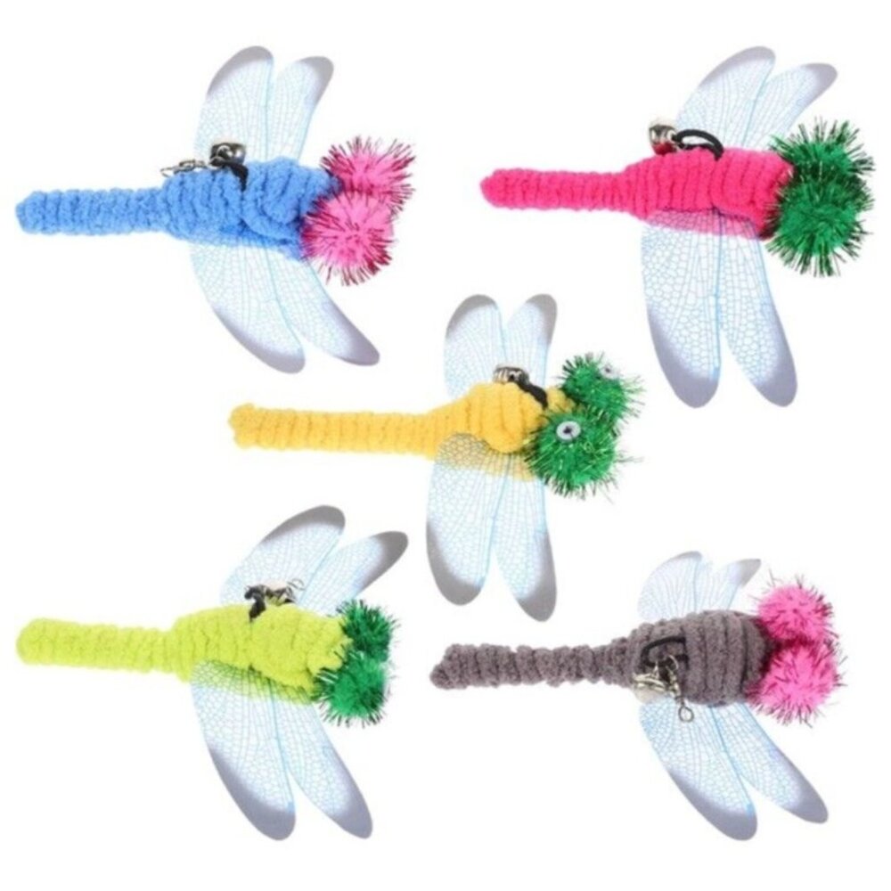 5pc Replacement Dragonfly Toy Interactive For Cats & Kittens For Toy Wands New
